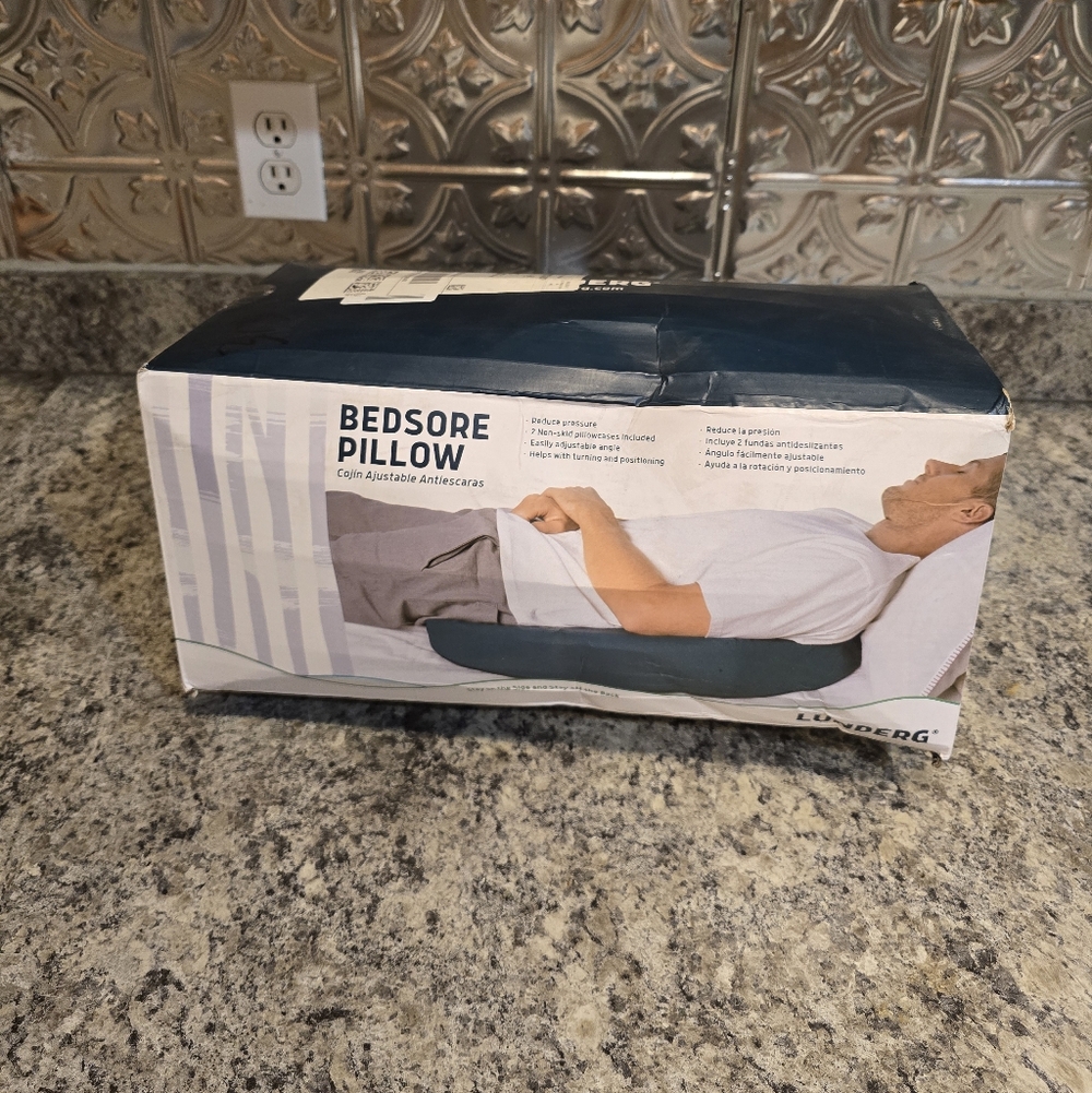 New Lunderg Bedsore Pillow Positioning Wedge w/ 2 Non-Slip Pillowcases Adjustabl